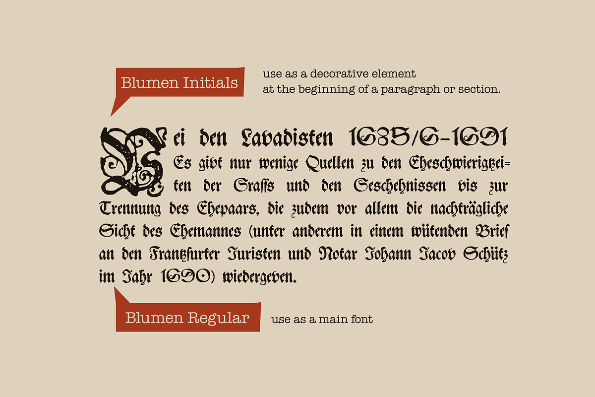 Blumen blackletter font family, a Blackletter Font by kaer_shop (Photo 2 of 8)