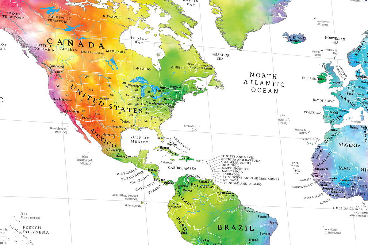 World Map Poster Bundle with Flags, an Education Illustration by AdrianDragne (Photo 4 of 11)