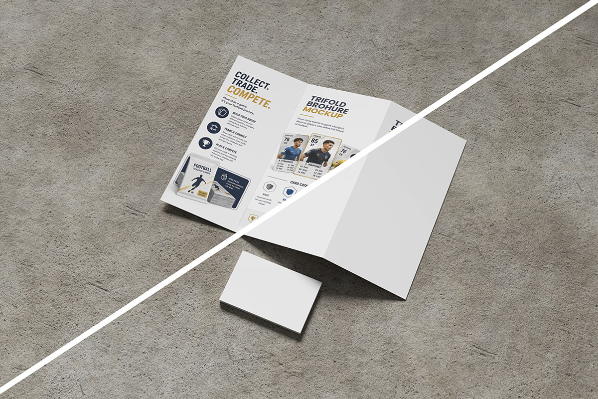 Card and Trifold Brochure Mockup, an Advertising Mockup by My Code Std (Photo 3 of 3)