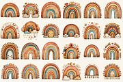 Watercolor Boho Rainbow Clipart, an Illustration by DreamCafeArt (Thumbnail 3 of 6)