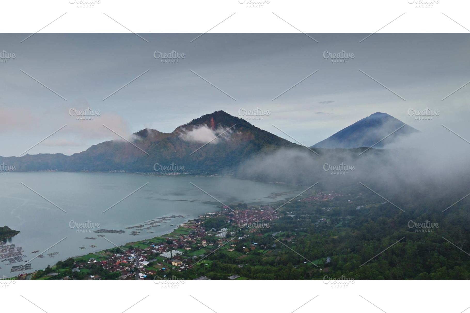 Aerial view of Batur caldera and, a Nature Photo by Goinyk