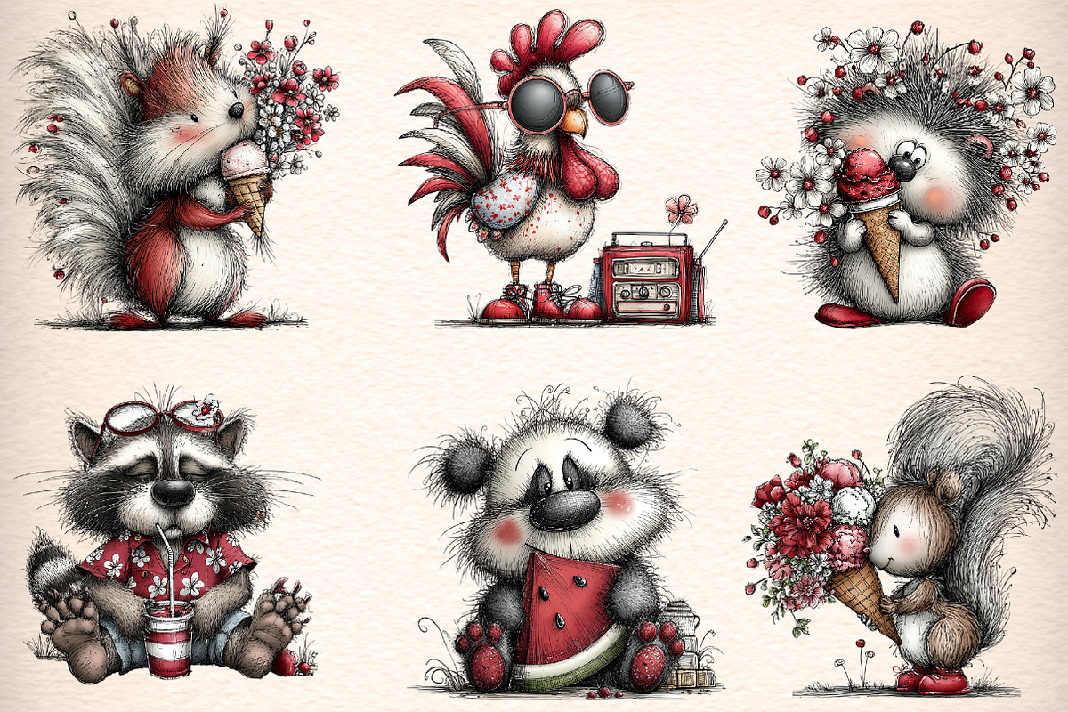 Whimsical Summer Animal Clipart, an Illustration by Digital Artistic99 (Photo 4 of 11)