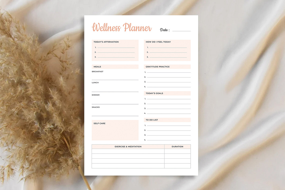Health and Wellness Planner, a Stationery Template by DesignDevisers (Photo 6 of 10)