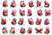 Whimsical Summer Butterfly Clipart, an Illustration by Craft Nest (Thumbnail 6 of 12)