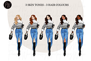 Fashion Girl 61 Watercolor Clipart, a Person Illustration by Parinaz Wadia Design (Thumbnail 8 of 15)