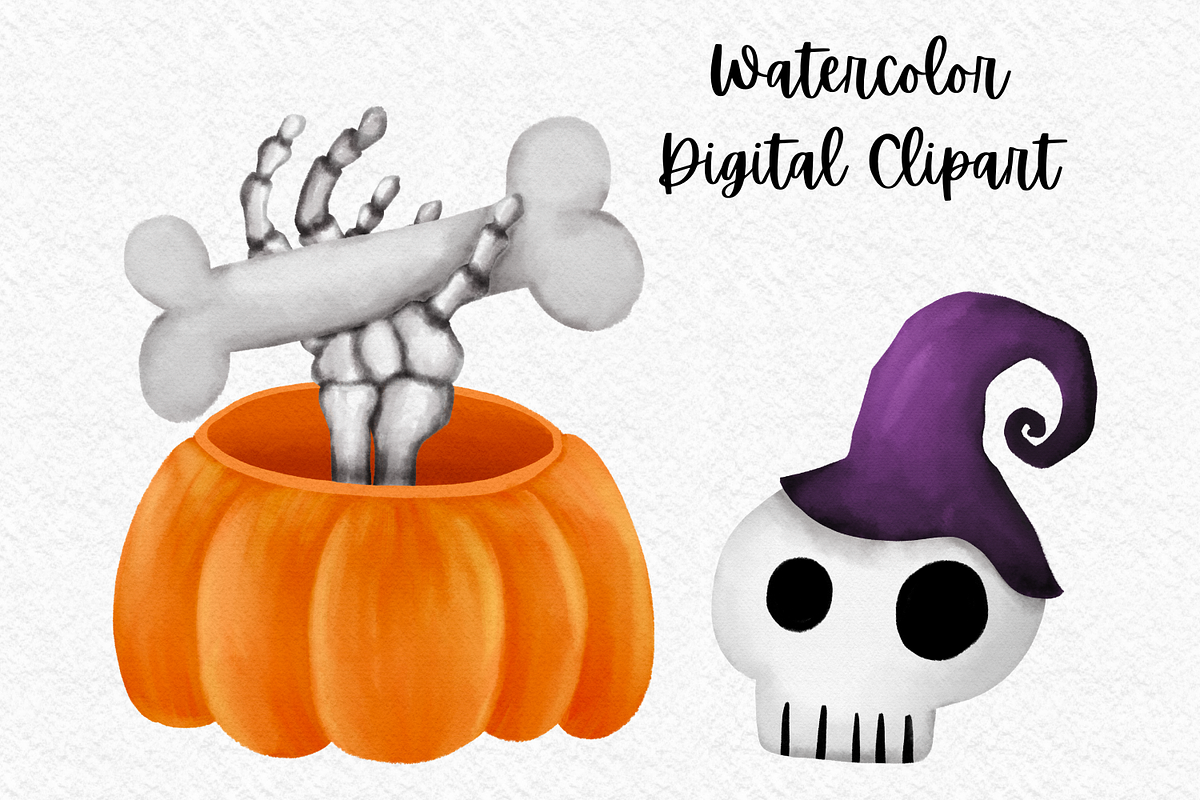 Halloween pumpkin watercolor clipart, an Illustration by AkiraVilla (Photo 6 of 10)