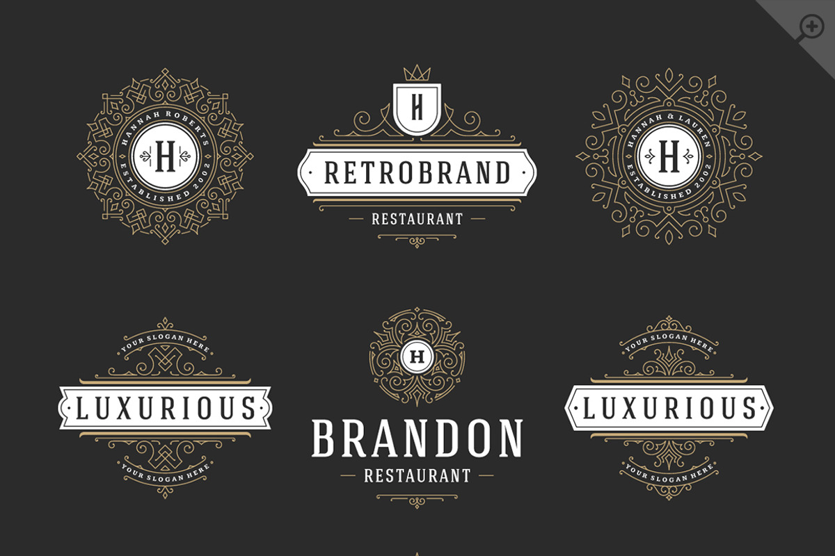 50 ornaments logos & monograms, a Branding & Logo Template by Vasya Kobelev (Photo 4 of 12)