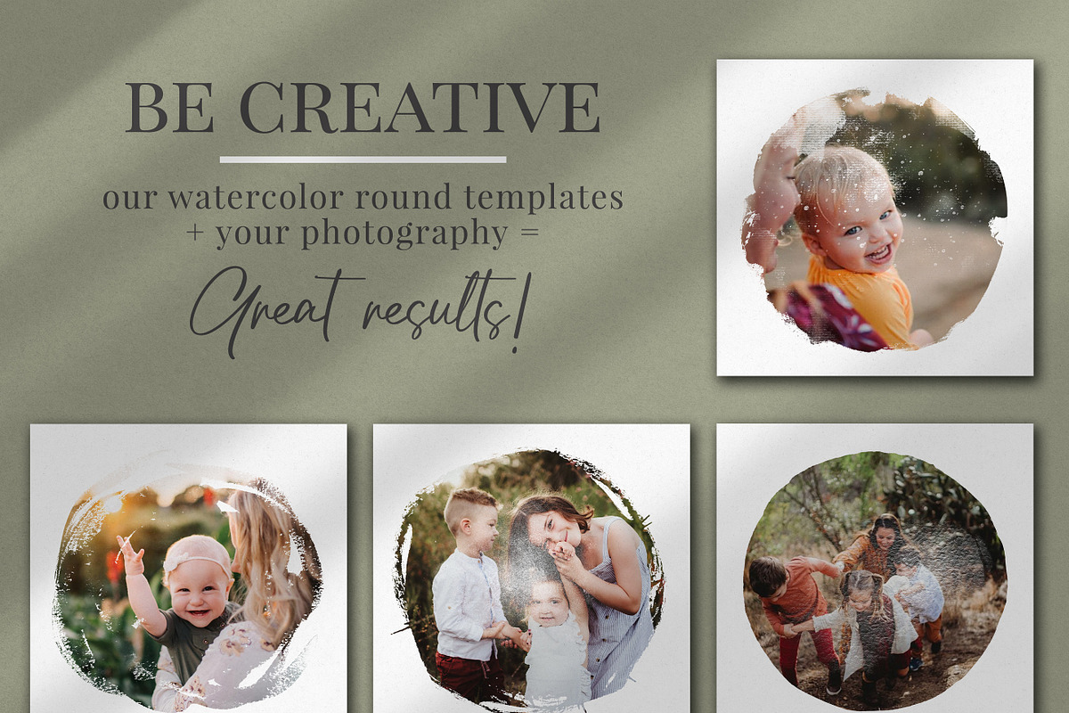 Watercolor rounds photo masks, a Layer Style Add-On by BrownLeopard (Photo 4 of 7)