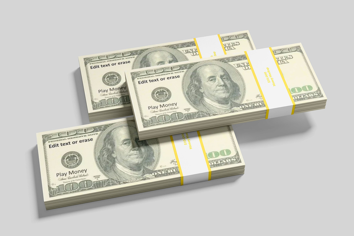 Money Stack Mockup, a Print Template by safrizalstudio (Photo 1 of 4)