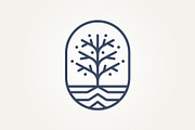 nature tree line art badge icon logo, a Branding & Logo Template by Blazybone (Thumbnail 2 of 2)