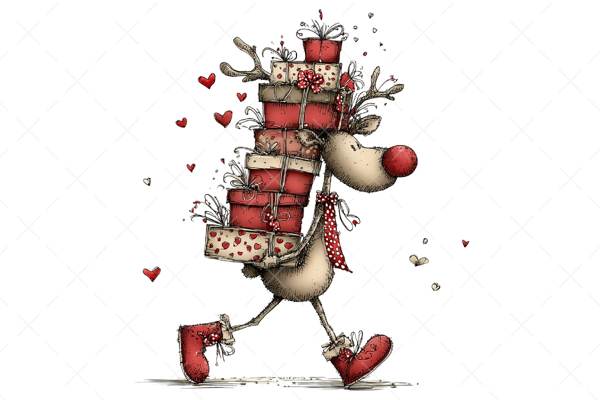 Funny Panic Reindeer Clipart, an Illustration by Craft Nest (Photo 6 of 8)