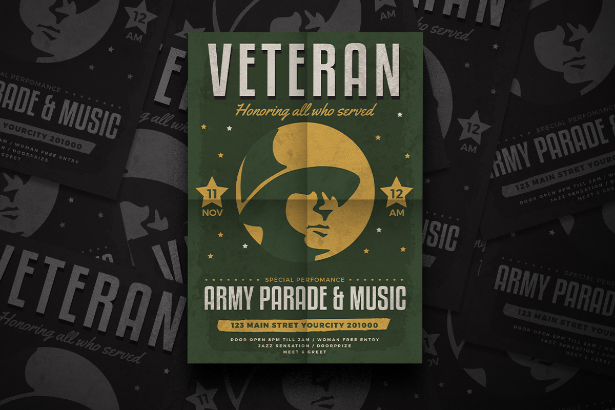 Modern Veteran Day Flyer, a Flyer Template by Tokosatsu (Photo 2 of 4)