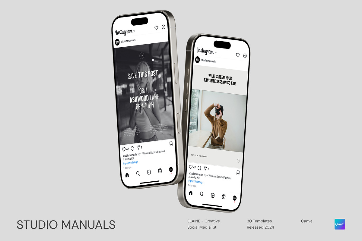 ELAINE – Creative Social Media Kit, a Social Media Template by Studio Manuals (Photo 3 of 8)