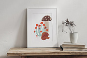 Grainy Surreal Mushrooms set, a Decorative Illustration by Paper Cherry (Thumbnail 6 of 12)