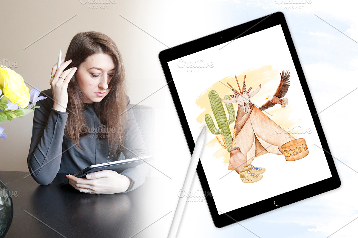 Native American Tribal Clipart, an Object Illustration by Eves_Aquadreams (Photo 3 of 7)