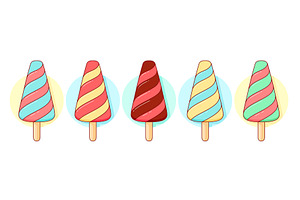 Ice cream scoop, popsicle set, a Food Illustration by Foxys Graphic