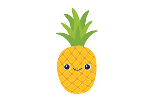 Cute fruit pineapple cartoon, a Food Illustration by Nadzin