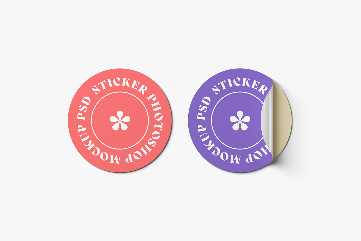 Round Sticker Mockups, a Merchandise Mockup by artimasa (Photo 2 of 6)