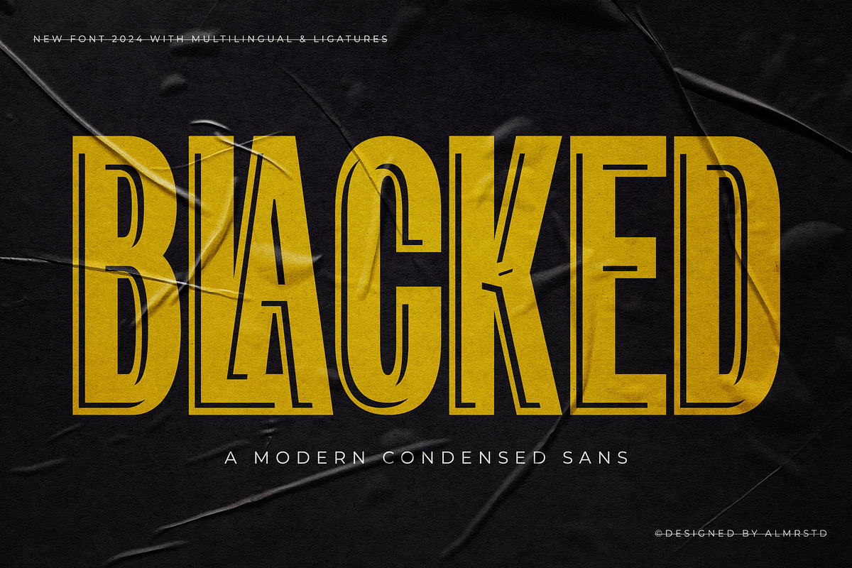 Blacked, a Sans Serif Font by Almeera Std (Photo 1 of 6)