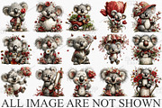 Whimsical Spring Koala Clipart PNG, an Illustration by Canvas Craft (Thumbnail 3 of 7)