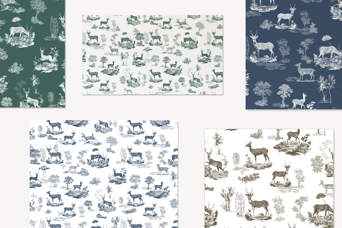 Deer Toile de Jouy Pattern, a Background Graphic by Hughes Studio (Photo 7 of 7)