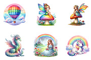 Rainbow Princess Watercolor Clipart, an Illustration by CreationArt (Thumbnail 7 of 7)