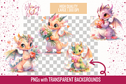 Valentine's Day Dragons Clip Art, an Animal Illustration by Whimsy & Wishes (Thumbnail 3 of 3)