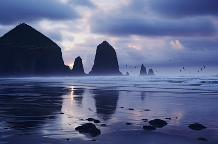 Sunset at Reynisfjara Beach, Iceland, a Photo by Iftikhar Alam