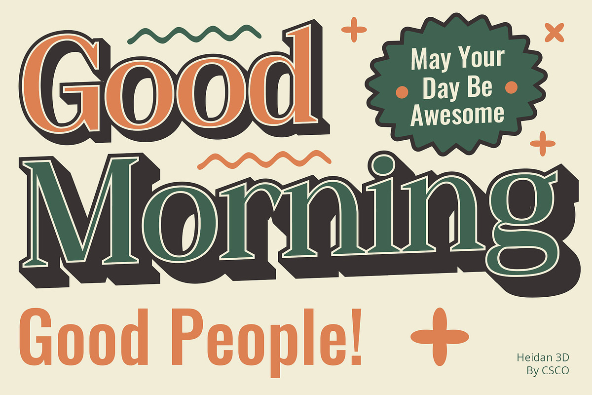 Heidan 3D, a Serif Font by Craft Supply Co. (Photo 6 of 8)