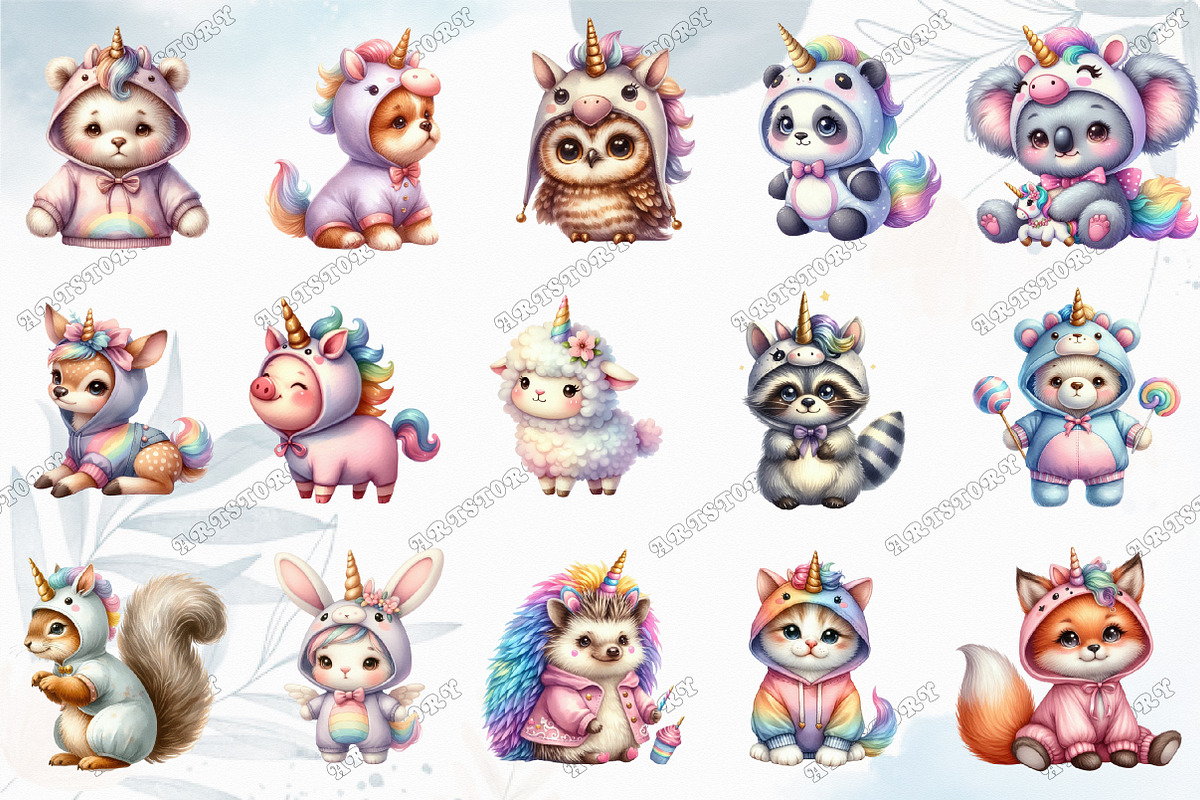 Unicorn Costume for Cute Animals, an Illustration by designcity5 (Photo 2 of 5)