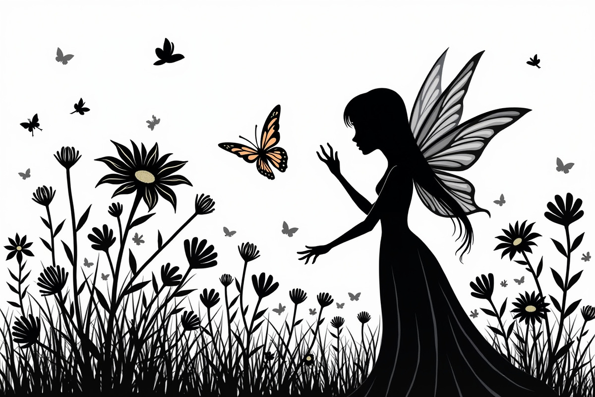 Silhouette of Fairy with Butterflie, an Illustration by Amazin_art (Photo 13 of 21)