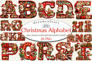 Christmas Alphabet And Letters PNG, an Illustration by DreamCafeArt