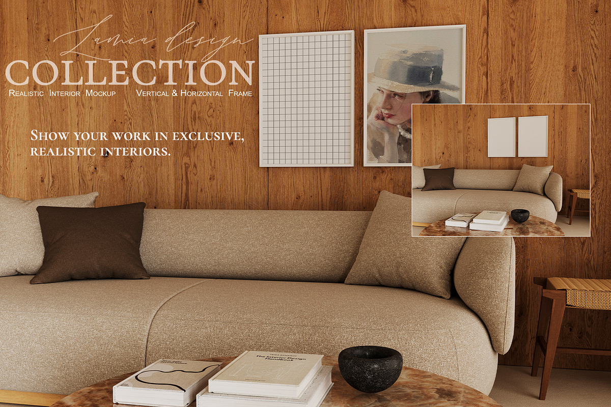 Oslo Japandi Wood Frame Mockup, a Household Mockup by LAMIA DESIGN (Photo 11 of 18)