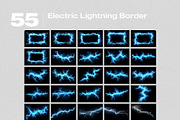 Electric Lightning Border Overlays, a Texture Graphic by PhotoSpirit (Thumbnail 8 of 8)