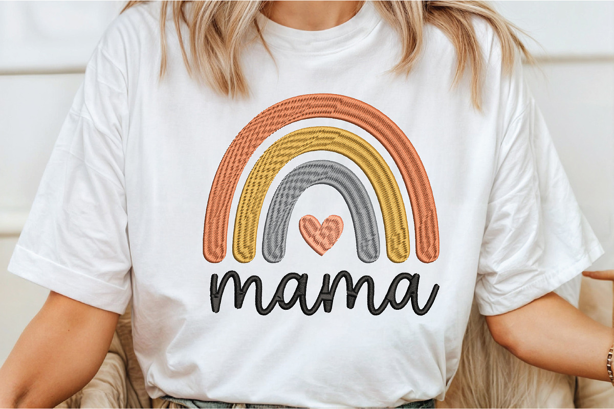 Mama Rainbow Embroidery Design, a Graphic by CraftArtStudio (Photo 4 of 4)