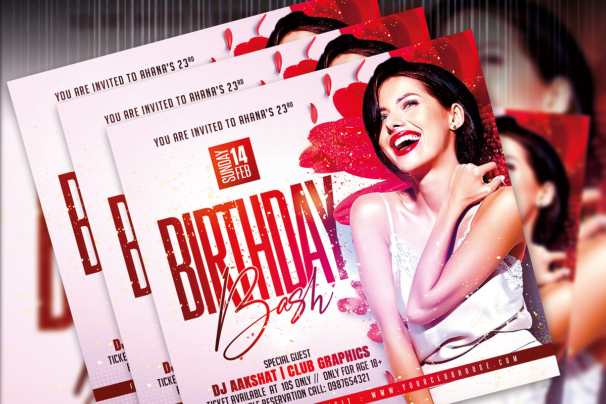 Birthday Flyer Template, a Templates & Theme by MithilaCreation (Photo 5 of 5)