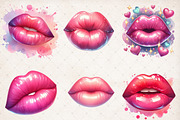 Watercolor Pink Valentine Lips Png, an Illustration by SinaCreation (Thumbnail 2 of 5)