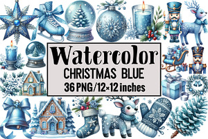 Christmas Blue, an Illustration by Design Market