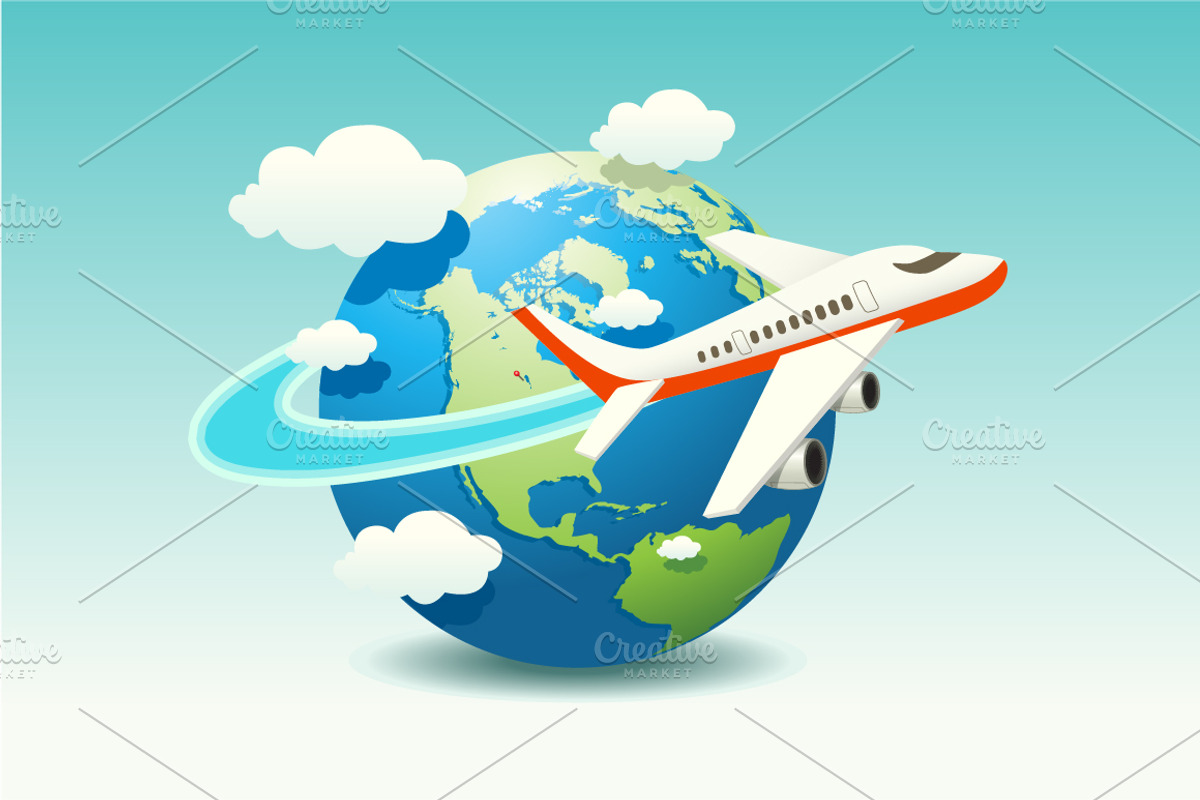 Airplane Travel, a Transportation Illustration by Seyyahil (Photo 1 of 4)