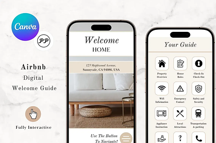 Digital Airbnb Welcome Guide, a Websites & App Template by PittaFinePrint