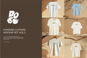 Hanging Clotes Mockup Set - Vol 1, a Shirt Mockup by DOBE Studio