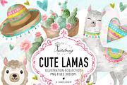 -50% Cute Llamas design, an Animal Illustration by designloverstudio (Thumbnail 2 of 2)