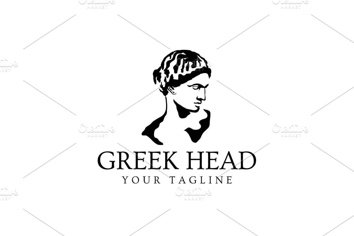 Greek head logo illustration, a Branding & Logo Template by Dyn Studio