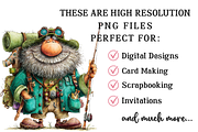Whimsical Fisherman PNG Clipart, an Illustration by OK Design (Thumbnail 5 of 6)