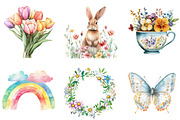 Watercolor Springtime Clipart PNG, an Illustration by Designking (Thumbnail 4 of 5)