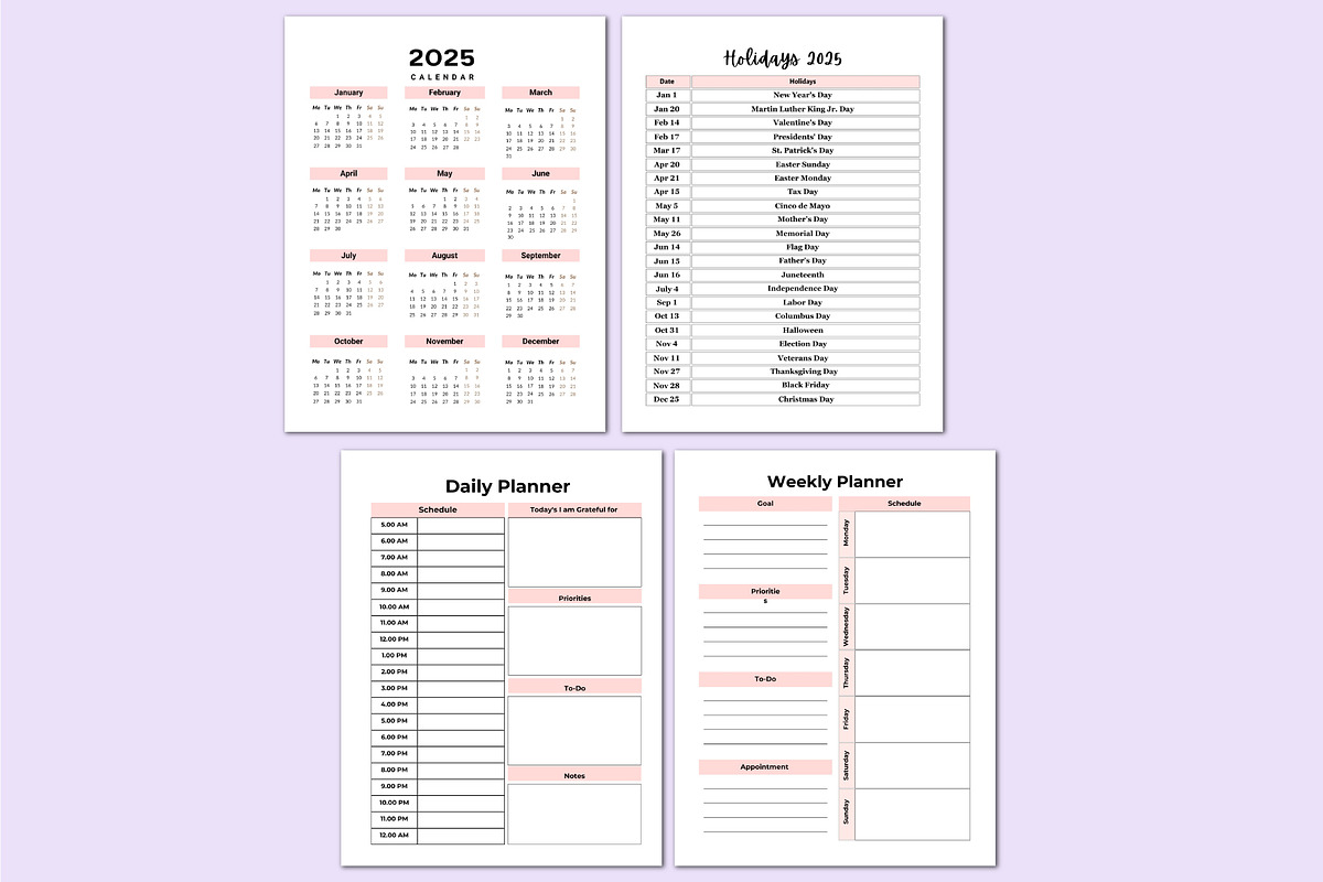 2025 Event & Party Planner For Canva, a Stationery Template by Shumaya (Photo 6 of 6)