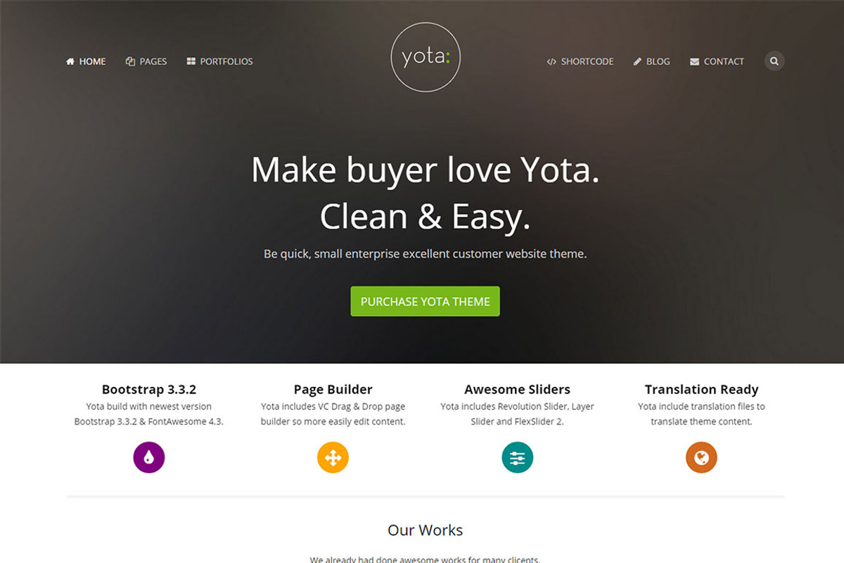 Yota - Creative WordPress Theme, a WordPress Template by ThemeFocus (Photo 1 of 3)