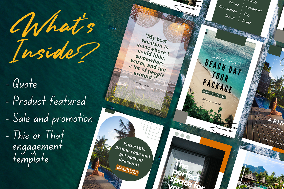 Villa Airbnb Insta Story Templates, a Social Media Template by Kindelight (Photo 2 of 5)