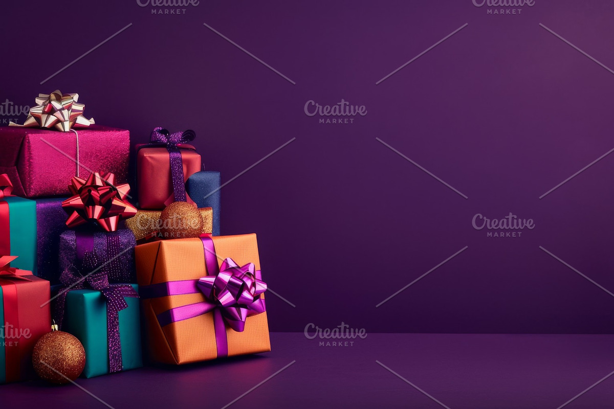86 Gift boxes with ribbons and bows, a Holiday Photo by Handmadefont (Photo 40 of 90)
