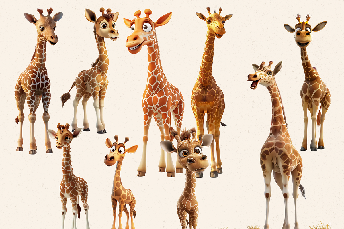 QUIRKY GIRAFFE CLIPART PACK, an Animal Illustration by Daring Digies (Photo 2 of 8)